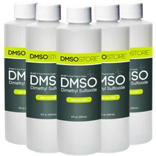 DMSO 8 oz. 5 Bottle Special Non-diluted 99.995% Low odor  Dimethyl Sulfoxide 