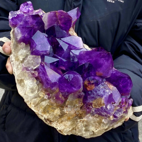 13.71LB Natural amethyst Cluster Quartz Crystal backbone mineral Reiki Stone - Imagen 8 de 12