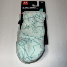 Under Armour Green Fleece printed gloves mittens fingerless NWT cold gear Gift