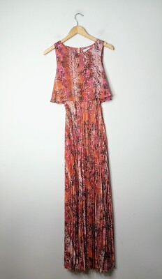 calvin klein pink maxi dress Calvin Klein Women's Halter Neck A-Line Gown with Full Skirt, Hibiscus Multi, 8 at Amazon Women's Clothing store