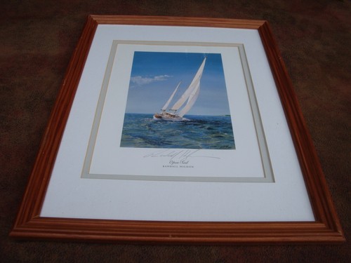 Signierte 8x10 signierte Lithographie gerahmter Druck von Randall Higdon "Open Sail" - Bild 3 von 4