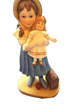 Jan Hagara Figurine " Lisa and the Jumeau Doll" #K20513 1982 5.5" Tall