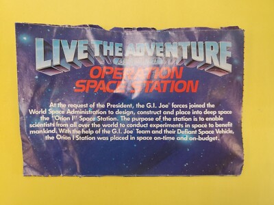 1987 GI Joe Live the Adventure Assignment II Operation Space Station Sheet