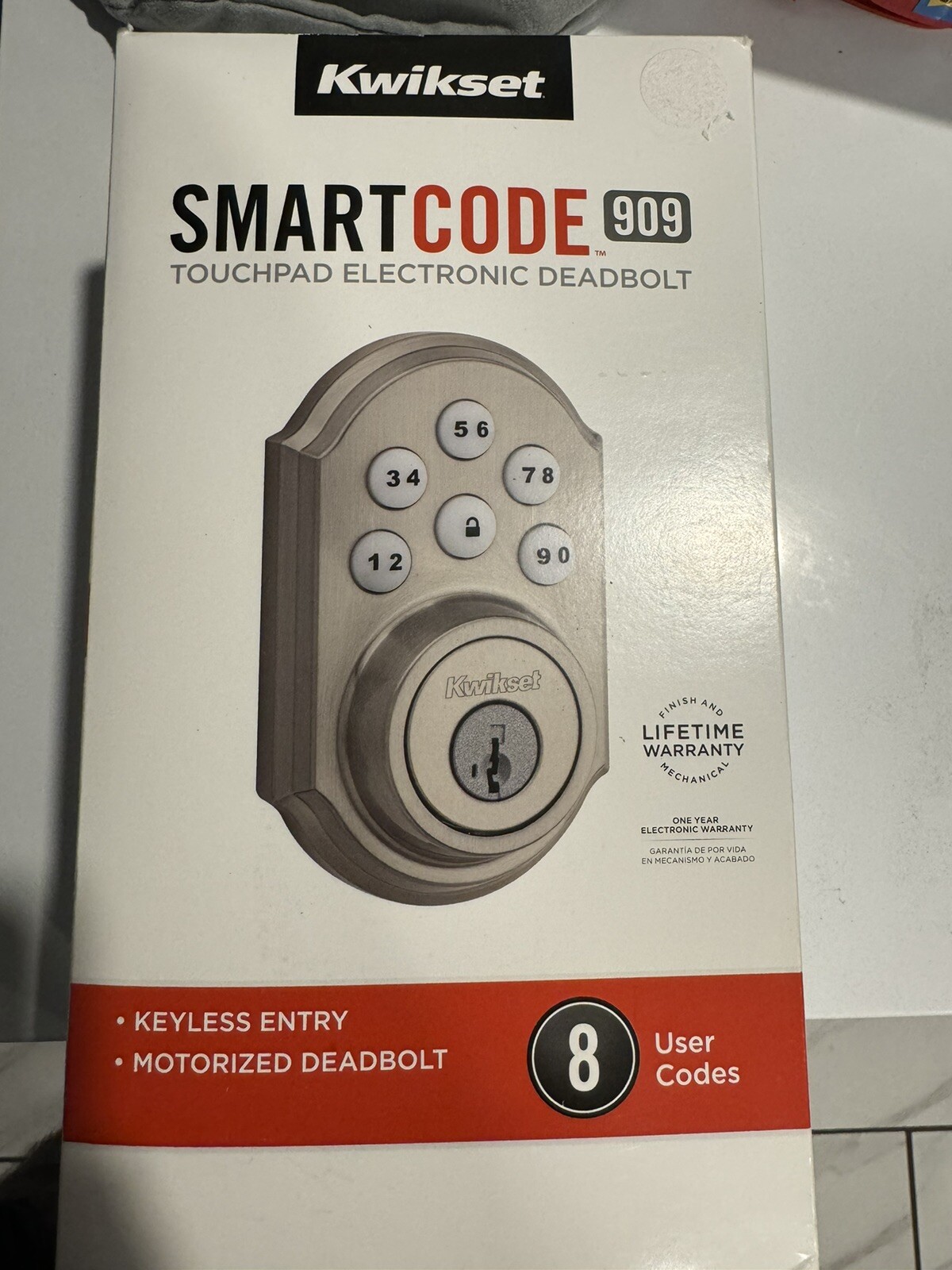 Kwikset Smart Code 909 Satin Nickel Touchpad Electronic Deadbolt eBay