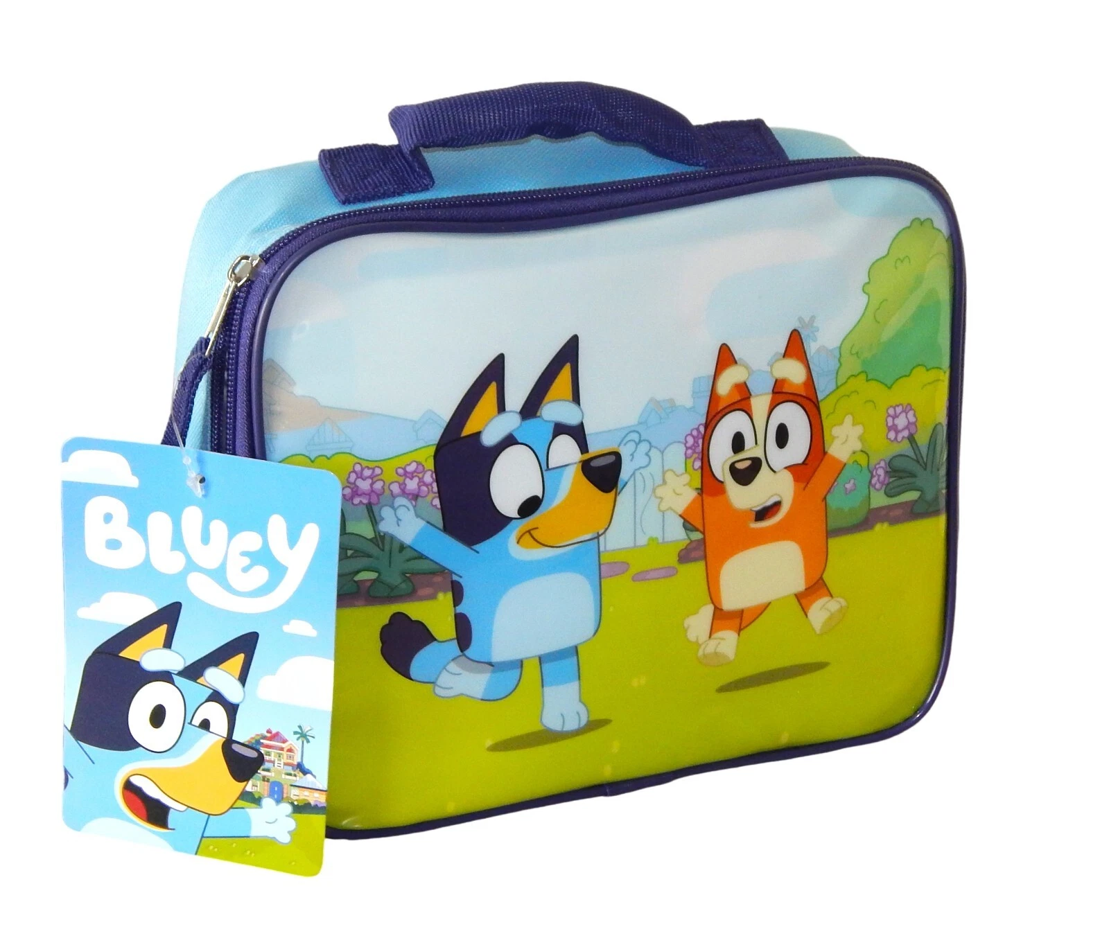 BLUEY & BINGO Boys Blue Insulated Lunch Box BPA-Free School Food Tote NWT $20