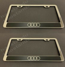 2pc X 4 Ring Audilogo Metal License Plate Frame Carbon Fiber Style 2pc X 4 Ring Audilogo Metal License Plate Frame Carbon Fiber Style