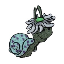 ID 0430B Cartoon Snail With Hat Patch Garden Craft Embroidered Iron On Applique
