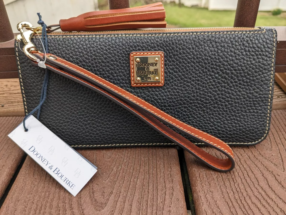 Dooney & Bourke Pebble Grain Top Zip Card Case Wristlet