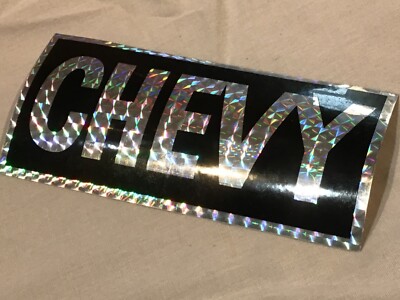 Vintage 1970s CHEVY Prism Metallic Rainbow STICKER Car Truck DECAL Chevrolet NOS