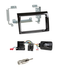 Doppel-DIN Blende piano+CLARION Lenkradadapter Mini ISO für Fiat Ducato III ab15