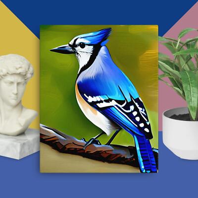 Blue Jay Blue Bird Canvas Art Wall Decoration 