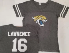 30823 Womens Jacksonville Jaguars TREVOR LAWERENCE V-Neck Football SHIRT BLACK