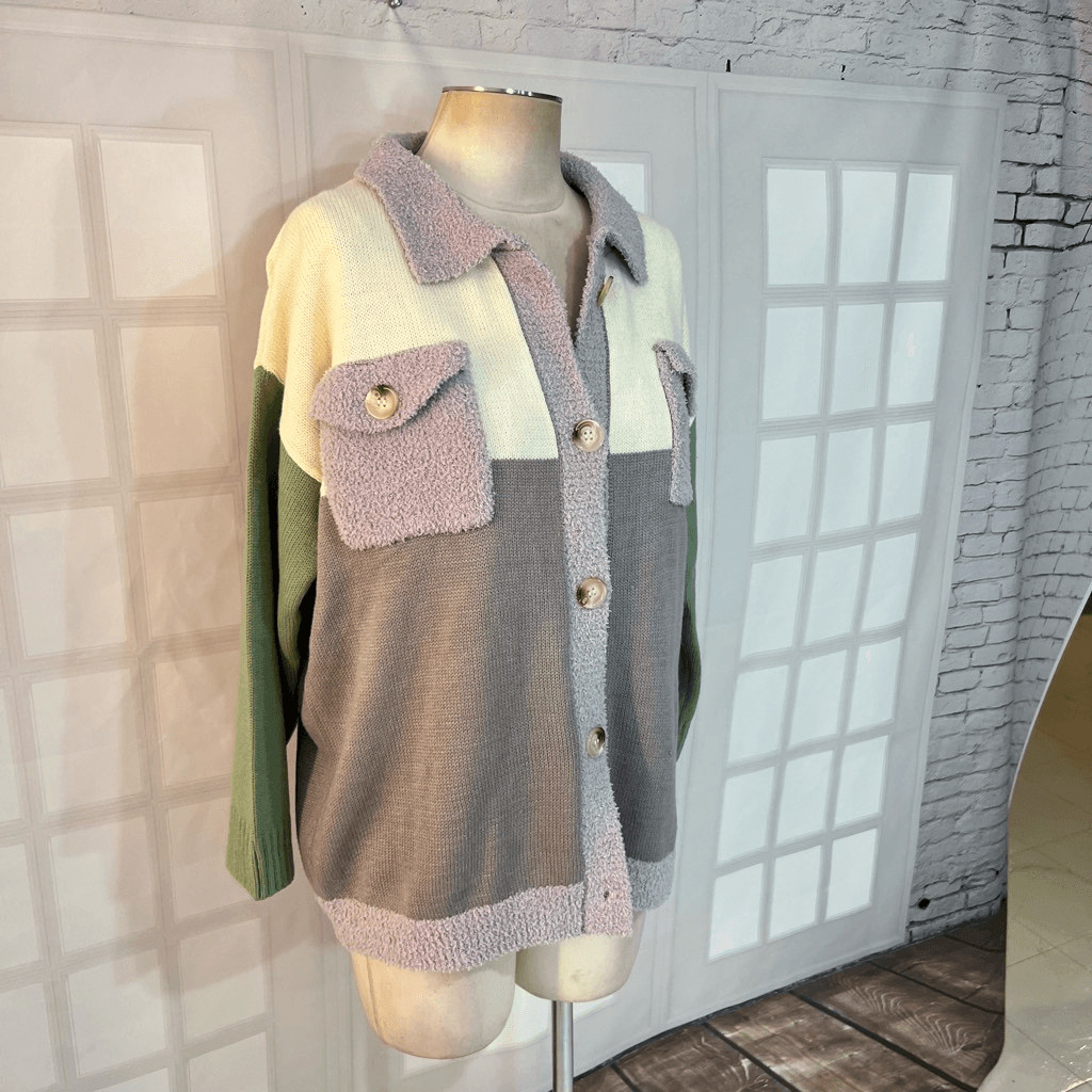 Pink Lilly Multicolor Collared Button Down Colorb… - image 2