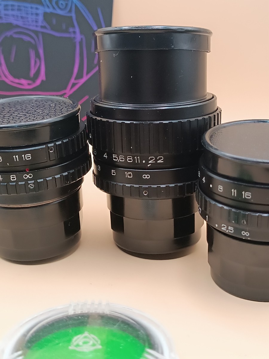 Set 3 lens Kiev-16U camera Mir-11M Vega-7-1 Tair-41M 4 Black Set 3 lens Kiev-16U camera Mir-11M Vega-7-1 Tair-41M 4 Black