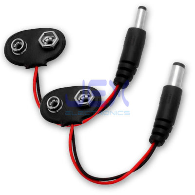 9V PP3 DIY Repair Battery Clip With DC Plug End for Spy, Mini CCTV Camera, LED