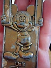 lot of 2 vintage bottle openers Walt Disney Mickey Mouse, metal & Coca-Cola, red