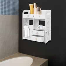 Bathroom Wall Cabinet Wall Mounted Shelf Small Kitchen Toilet Drawer Organizer
