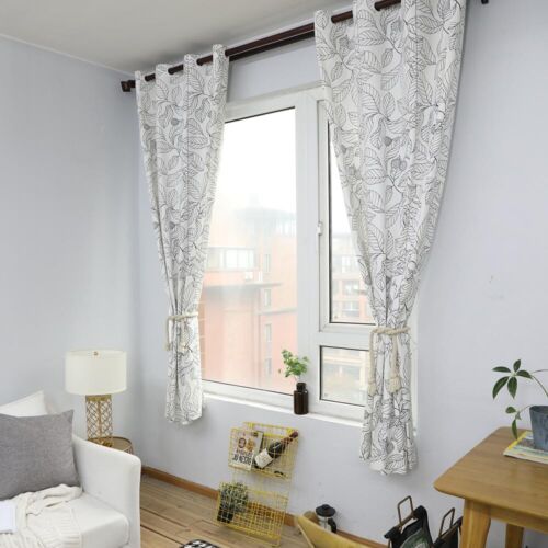 Leaf Pattern Curtain Living Bedroom Room Drape Window Curtain Home Decor - Picture 5 of 12