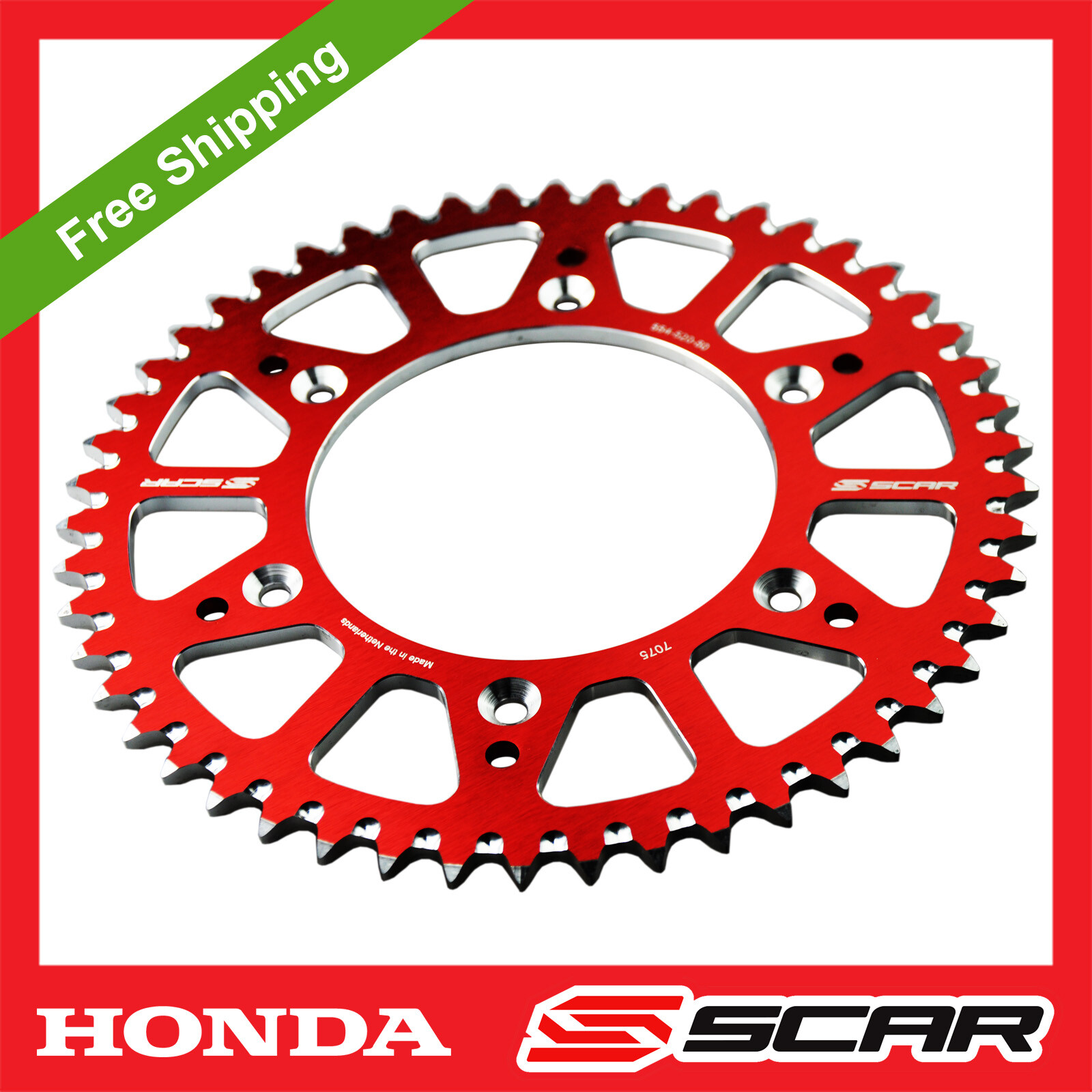 Couronne arrière en aluminium CNC rouge 49 dents pour moto Honda CR et CRF