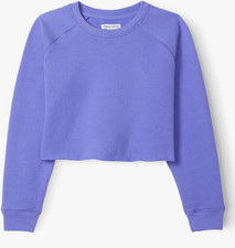 NEW Happy Nation Girl's Fleece Crop Crewneck Sweatshirt Size Small