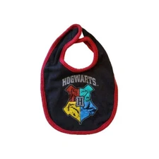 Harry Potter Wizarding World Baby Bib Hogwarts Houses Cotton One Size VGUC 