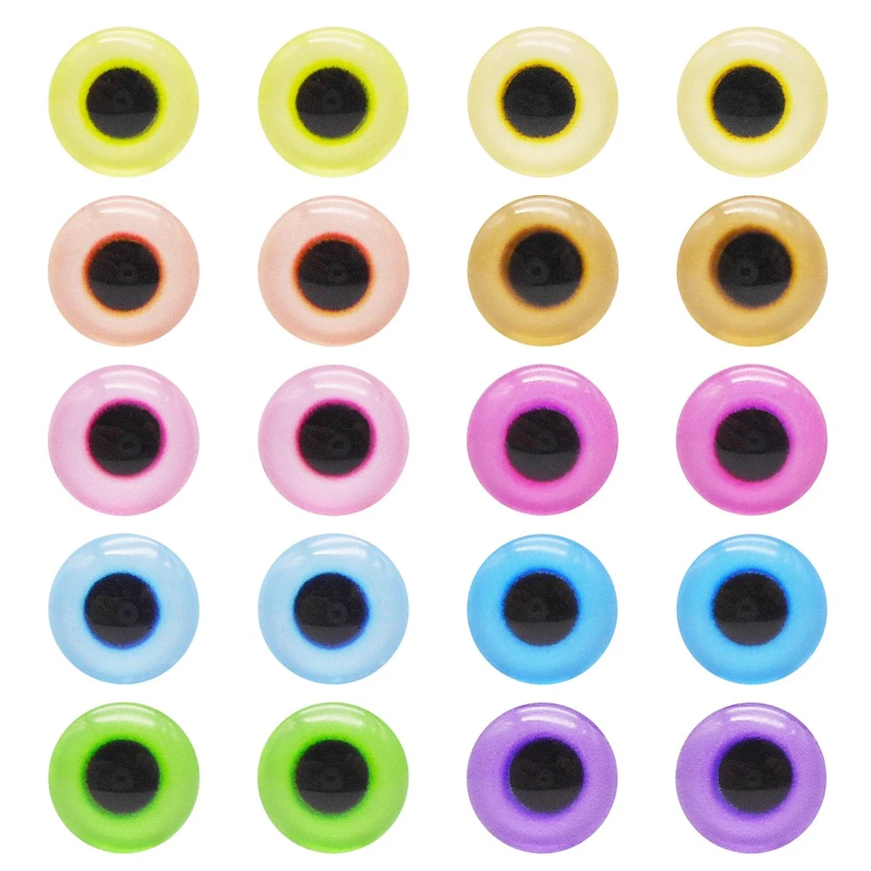 Dome Animal Toy Eyes Flatback Glass Cabochons Cute Bear Eyes for DIY Doll Making - Image 2 of 4