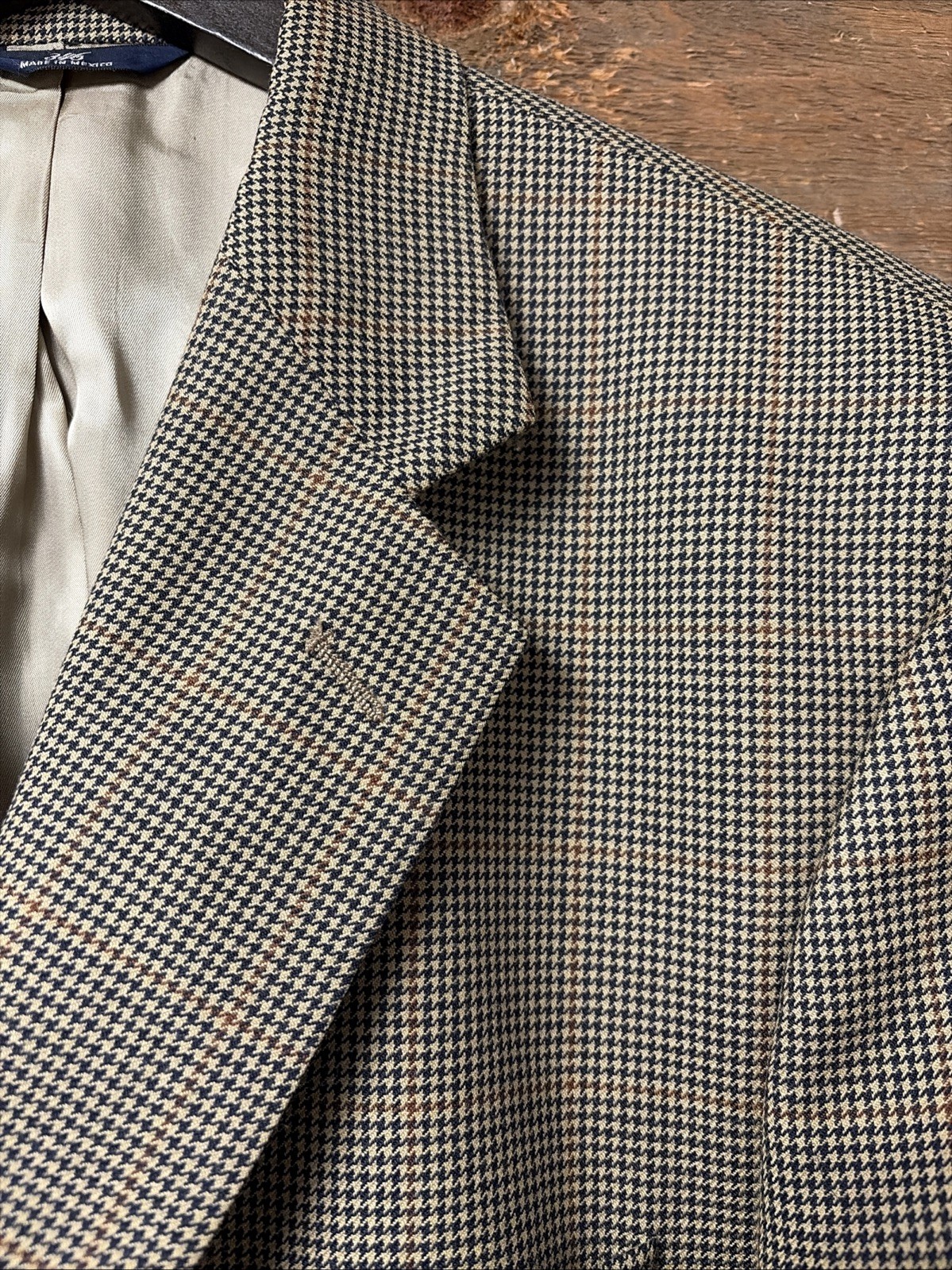 Brooks Brothers Blazer Sport Coat Mens 42R Wool Houndstooth Dapper Pattern