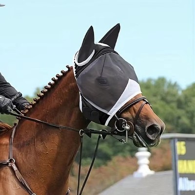 Adjustable Horse Fly Mask Breathable Horse Mask Horse Face Cover  Riding Gear