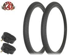 2 ALTA 29 X 2.30 FREESTYLE/BMX BICYCLE BLACK TIRE BLOCK w/48mm SCHRADER TUBES.