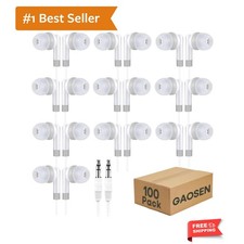 100 Pack Kids Earbuds Bulk for Classroom School, Wholesale Student Wired Dura...