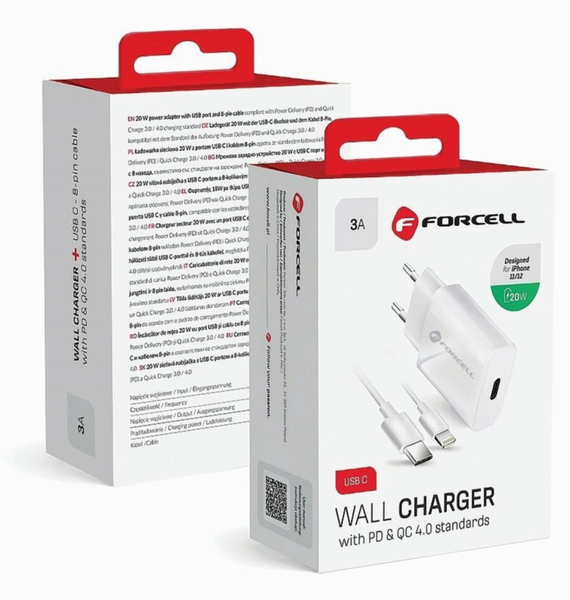 Netz-LadegeräT Set Mit Usb Typ C Und Auf Iphone - 3A 20W Quick Charge-image