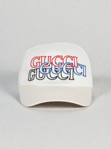 NWT Gucci Logo-Embroidered White Baseball Cap Size S Authentic