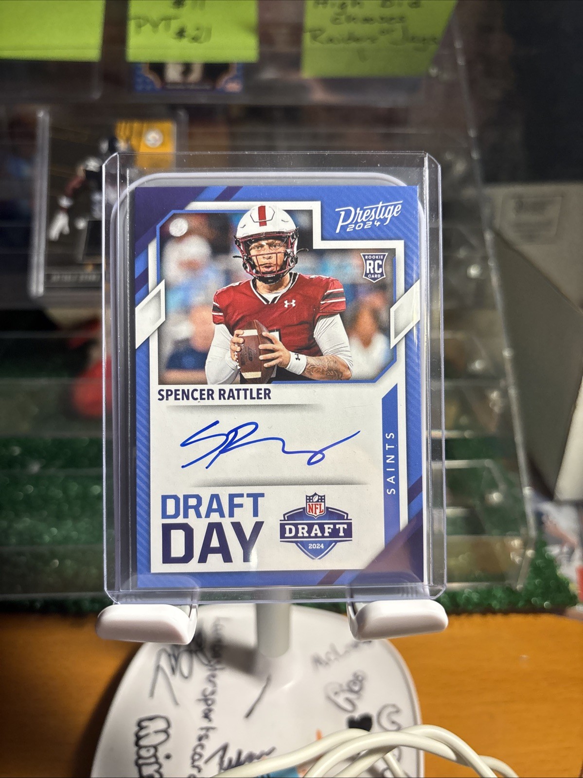 2024 Prestige Spencer Rattler Draft Day Auto On Card Rookie RC Saints