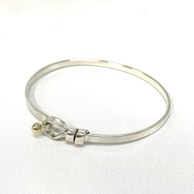 TIFFANY & Co. Love Knot Hook & Eye Bracelet Bangle Silver 925 18K