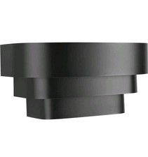Progress Lighting P7103-31 1-Light Black Wall Sconce with Metal Shade New Open