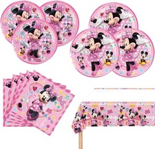 Minnie Birthday Party Decorations and Supplies Plates/Napkins/Table Cover