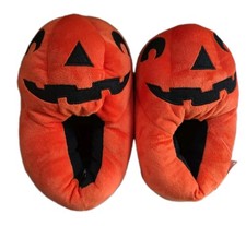 Halloween Jack O Lantern Pumpkin Slippers ADULT Size S W 7/8, M 5/6 Plush
