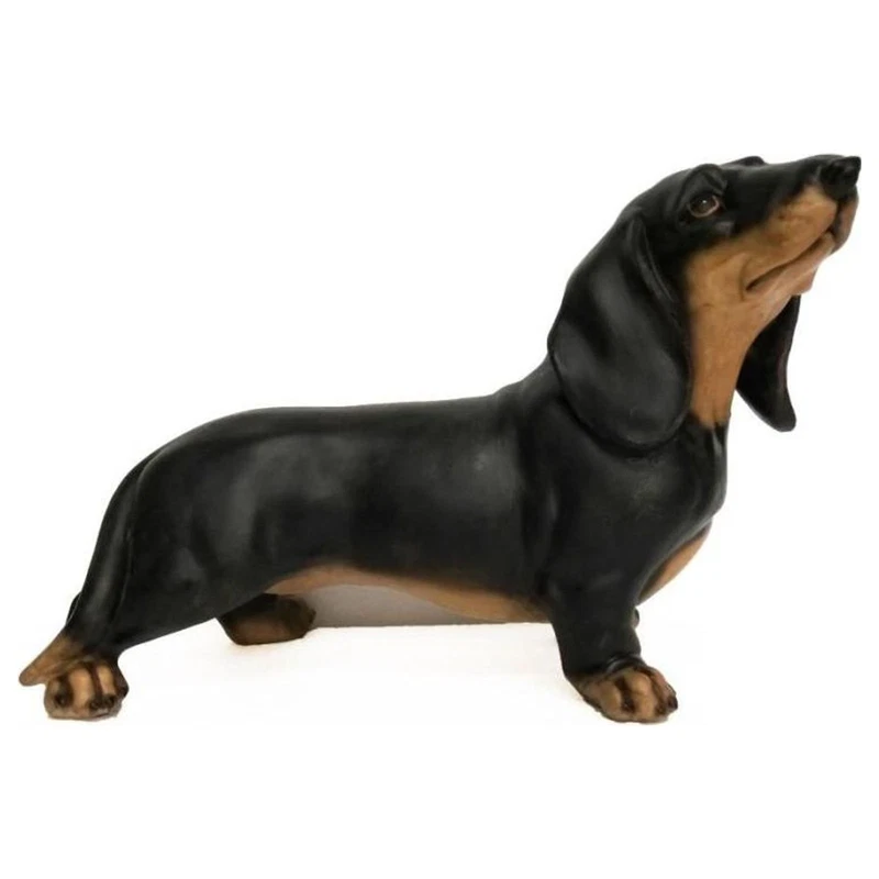 Cane Bassotto Nero in Resina 33 cm Soprammobile Statuetta Arredo Casa, fotografia 3 di 9