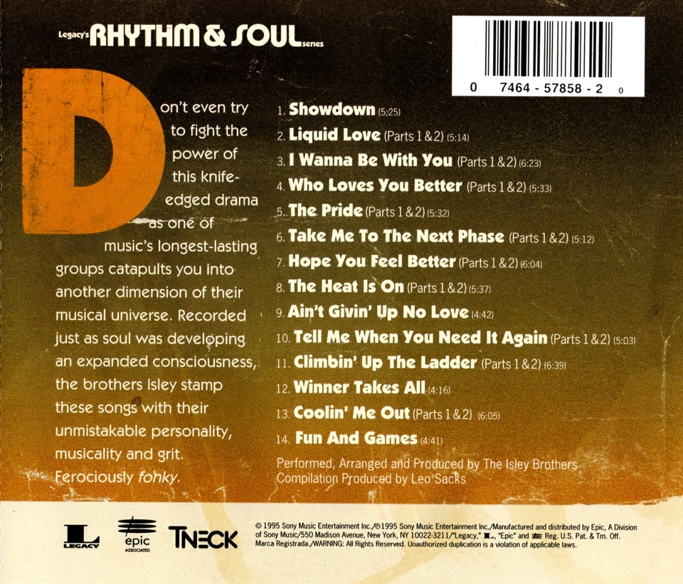 The Isley Brothers – Funky Family (CD-Album Legacy ZK 57858) 1995 - Bild 2 von 2