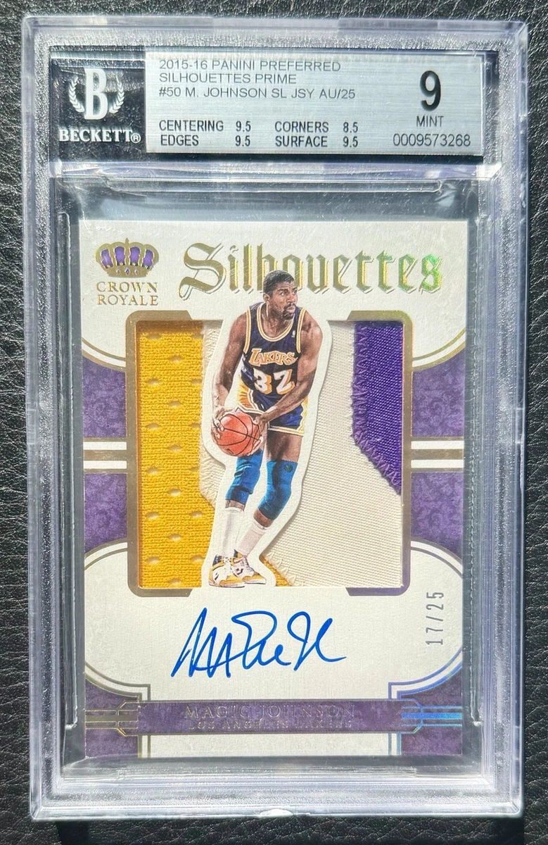 Panini Magic Johnson Basketball Autographed Sports Trading Cards