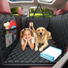Hard Bottom Dog Car Seat Cover Back Seat Waterproof Hammock 400lb Non-Slip SUV