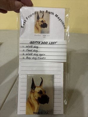 Great Dane Best Friends By Ruth Maystead Magnetic Note Pad With Magnet