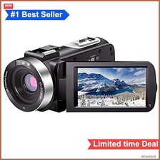 Video Camera Camcorder Full HD 1080P 30FPS 24MP IR Night Vision 3 Inch IPS