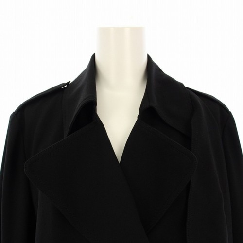 Theory Trench Coat Short Length Waist Ribbon S Black BM Shoulder Width: Used 3c6 - Picture 6 of 9