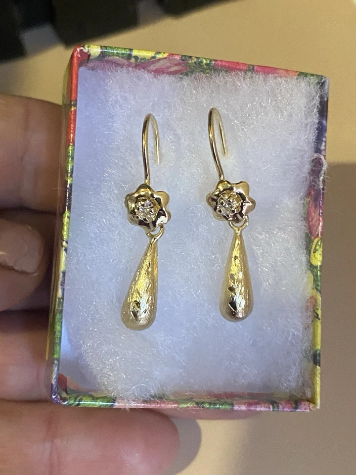 Teardrop Dangle earrings for women 14K Gold Filled - Image 2 of 4