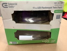 Commercial Electric 11 in. Brushed Nickel LED Flush Mount 1001353598 2-Pack 