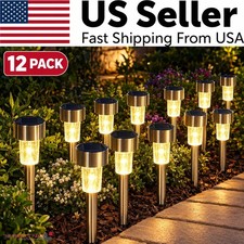 12 Pack Solar Garden Lights Outdoor Landscape LED Light Pathway Yard Waterproof