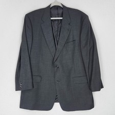Hart Schaffner Marx Jacket Mens 46R Gray Wool Blazer Suit Two Button Sport Coat