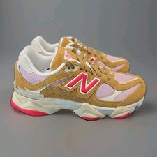 New Balance 9060 Kids Athletic Shoes Beige Pink Suede Mesh US 4.5 GC9060VD