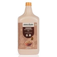 Anveshan Wood/Cold Pressed Groundnut Peanut Oil 169.07 169 Fl Oz (Pack of 1)
